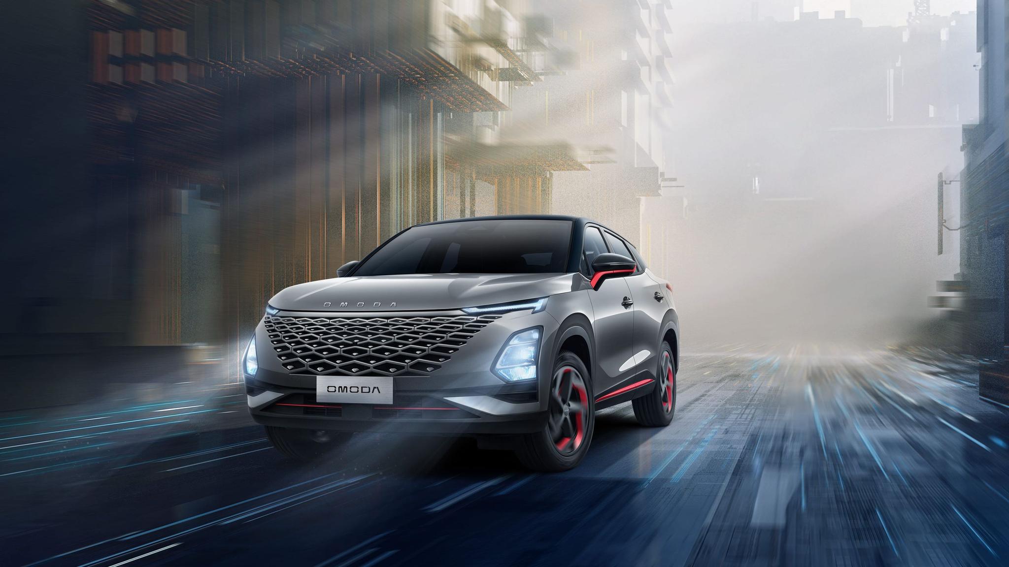 Omoda car in futuristic environment