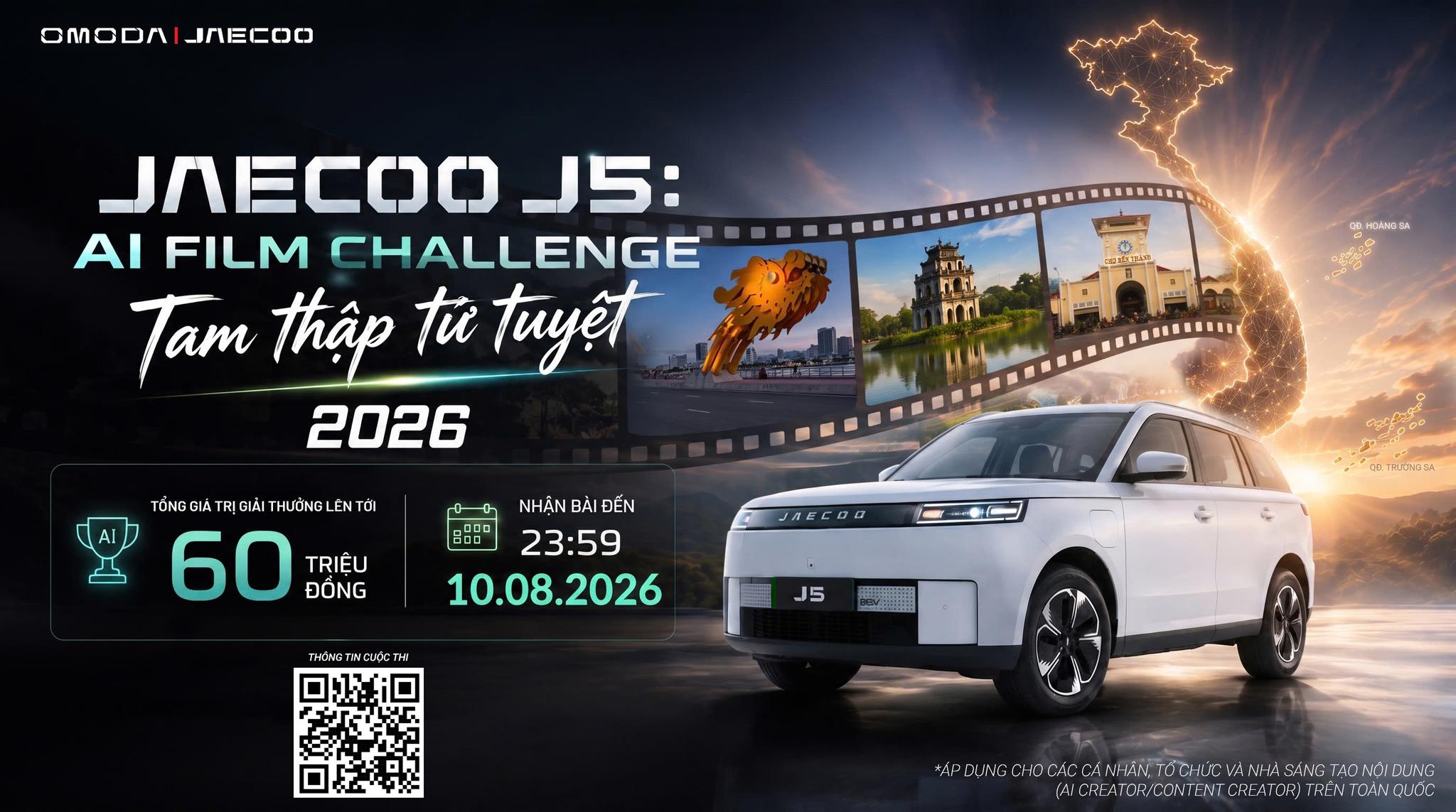THỂ LỆ CUỘC THI SÁNG TẠO VIDEO AI DÀNH CHO DÒNG XE JAECOO J5 - HẠNG MỤC CREATOR