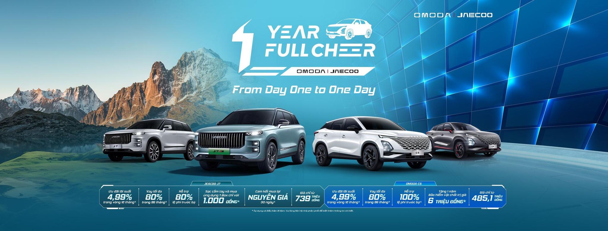Bùng nổ ưu đãi sinh nhật một năm Omoda & Jaecoo – Cơ hội sở hữu SUV công nghệ toàn cầu, nhận quà tặng ưu đãi 100% phí trước bạ